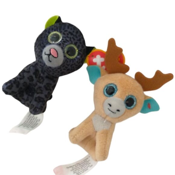TY Beanie Boo McDonalds Lot x 2 Dotson The Black Jaguar Glitsy The Reindeer. - Picture 3 of 12